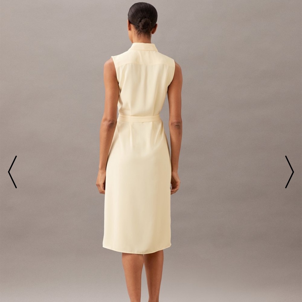 NWT Calvin Klein ButterCream Midi Shirt Dress - Picture 2 of 8